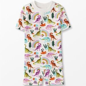 Hanna Andersson Multicolor Dinosaur Print Kids Pajamas 12 150cm